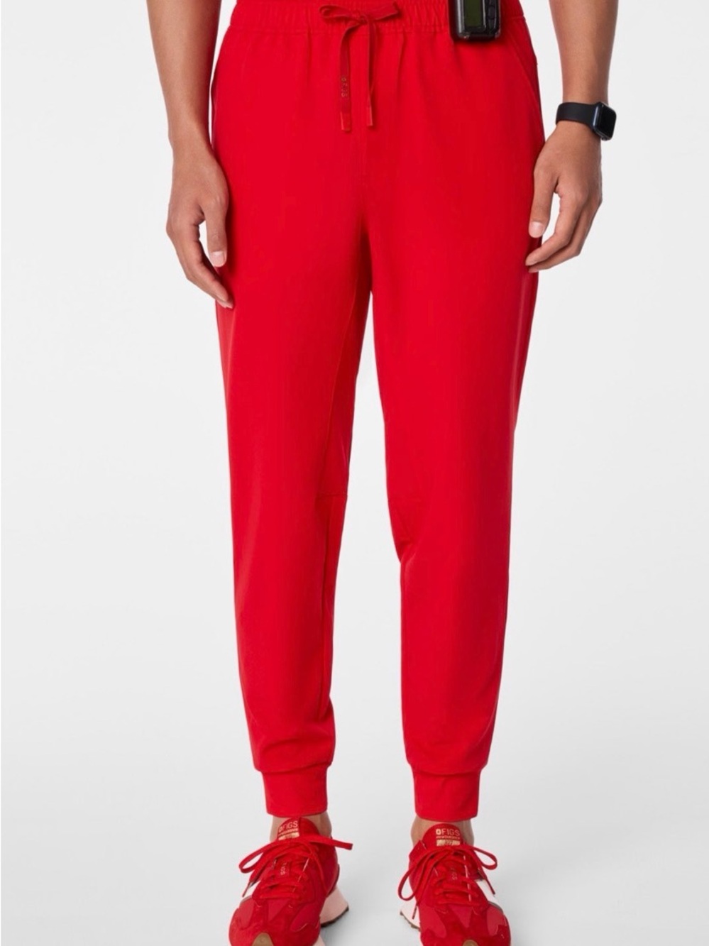 FIGS Men’s Tansen Jogger Scrub Pants Pop Red Size M